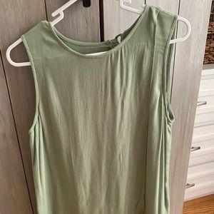 green tank top